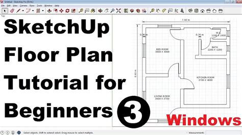 Sketchup Floor Plan Tutorial For Beginners 3 Youtube