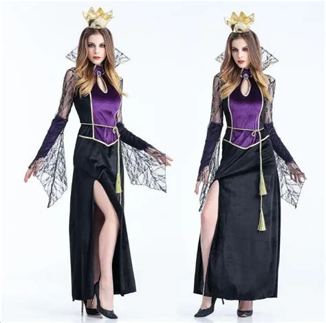 Hot Deluxe Wicked Queen Costume Womens Witch Evil Sorceress Cosplay Adult Halloween Costume