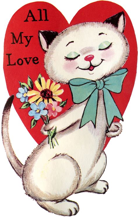 Vintage Cat Valentine Image The Graphics Fairy