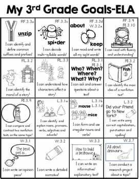Third Grade Goals Skill Sheet (3rd Grade Common Core ...