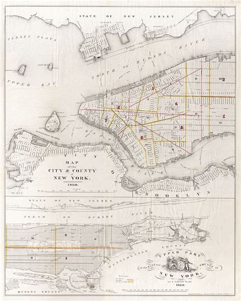 Map Of The City Of New York 1860 Giclee Print By Sgprints