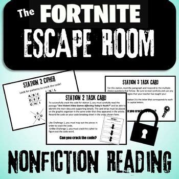 Searches related to fortnite escape room code fortnite escape room codes scary. Pin on TPT