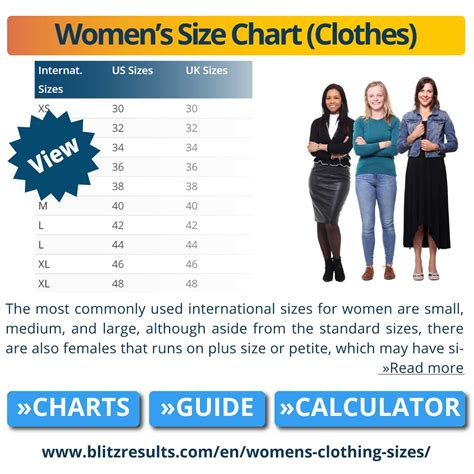 Womens Size Chart Conversion Tops Pants Us Eu Waist