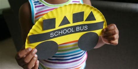 Back To School Crafts Paper Plate School Bus Shapes Craft For Kids