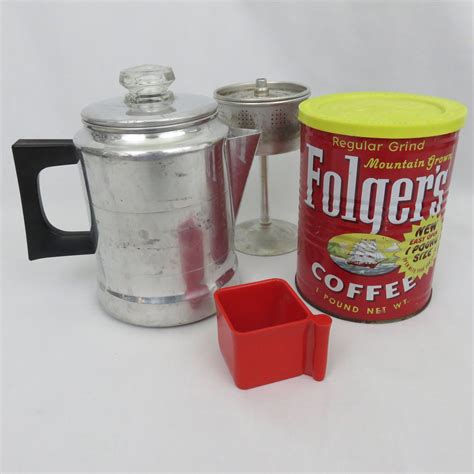 The amount of coffee you use when preparing yourself a cup of coffee determines the flavor and strength of your cup. Comet 5 Cup Aluminum Coffee Percolator Folgers Can and ...