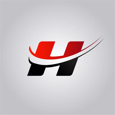 Logotipo Inicial De La Letra H Con Swoosh De Color Rojo Y Negro 587733