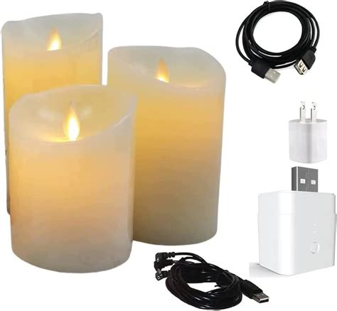 Usb Smart Candles Flameless Extra Bright Real Wax Led