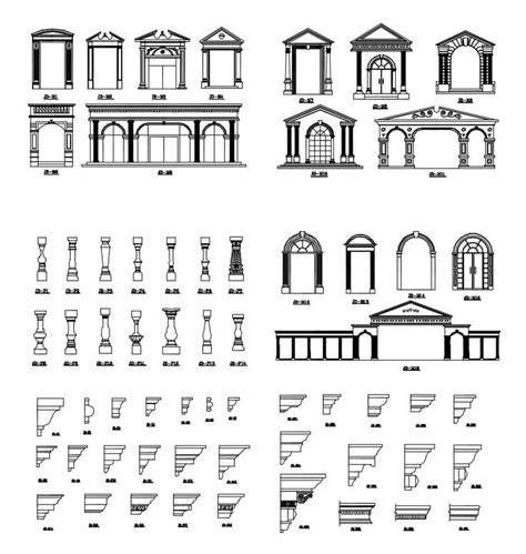 Architectural Drawings Showing Different Styles And Designs For The