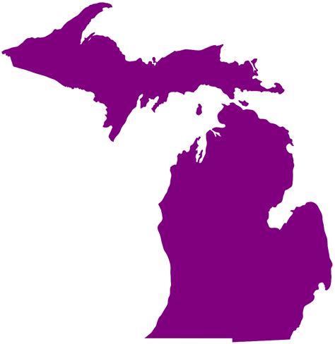 Michigan Map Silhouette Free Vector Silhouettes
