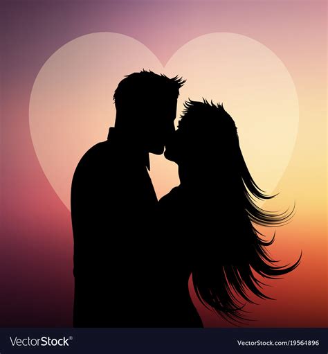 Digital Art And Collectibles Kissing Couple Silhouette Pe