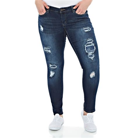 Empire Patch Pocket Distressed Skinny Jeans Distressed Skinny Jeans