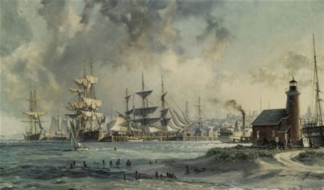 John Stobart Nantucket The Celebrated Whaling Port In 1835 Mutualart