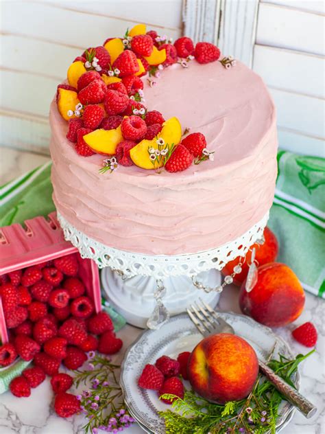 Raspberry Peach Cake Recipe Video Tatyanas Everyday Food