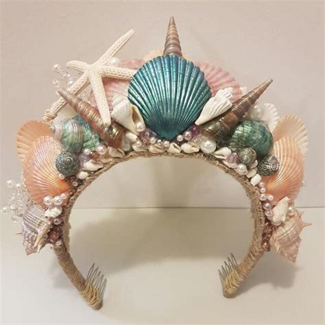 Mermaid Shell Crown Tiara Headdress Design And Craft Handmade Goods