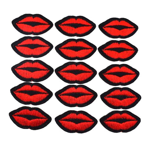 10pcs Lips Embroidered Patches For Clothing Diy Patches Iron On Thermo