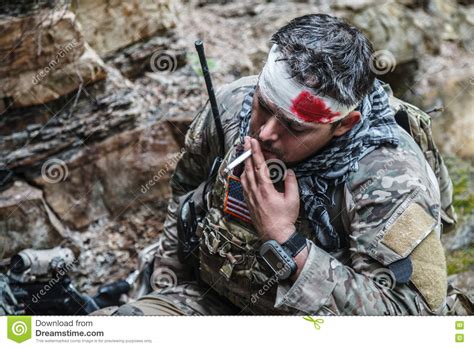 Wounded Army Ranger Stock Image Image Of Mountains Commando 79933881