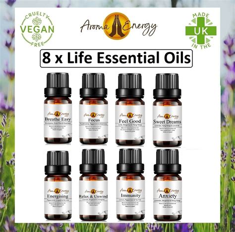 8 X Essential Oils Pure LIFE OILS Essential Oil Aromatherapy 10ml EBay