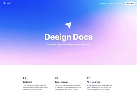 Design Documentation Website Template — Framer Template