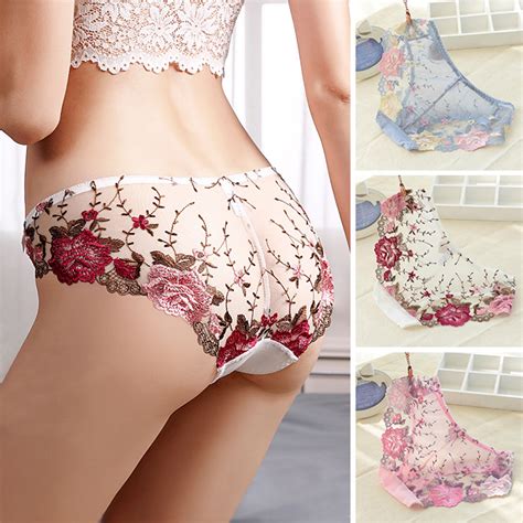 Fashion Women Sexy Lace Floral Lingerie Panties Underwear Embroidery