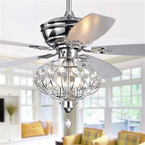 52 Inch Lighted Ceiling Fan With Reversible Blades Grey