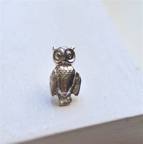 Owl Silver Brooch Lapel Pin Tie Tack Pin Barn Owl Jewlry Etsy