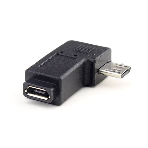 90 Degree Left Angle Micro Usb B Male To Female Plug Connector Adapters