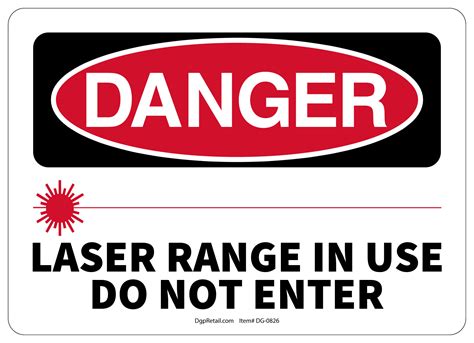 Osha Danger Safety Sign Laser Renge In Use Do Not Enter 742415849422 Ebay