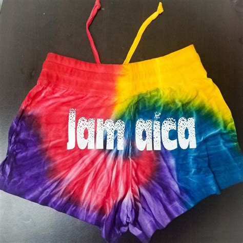 jamaican tie dye ladies shorts 876 worldwide