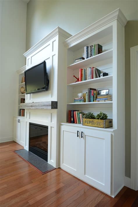 Learn how to make this amazing shaker fireplace. Living Room Built-In Cabinets — Decor and the Dog