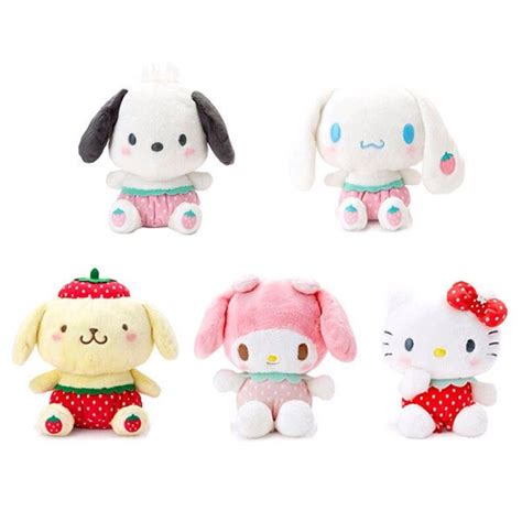 Cute Strawberry Sanrio Characters Plush Stuffed Soft Toy Etsy