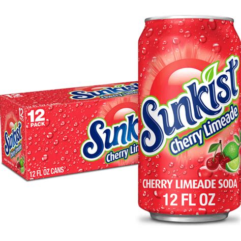 Sunkist Cherry Limeade Soda 12 Fl Oz Cans 12 Pack Tonys