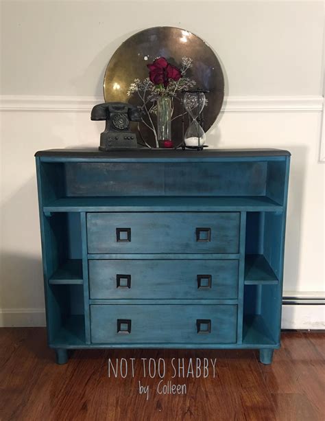 Refinished Shelf Unit By Not Too Shabby By Colleen Painted In Teal