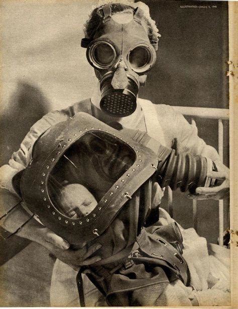 Baby And Nurse With Gas Masks On Circa 1940 Gas Masks For Babies R