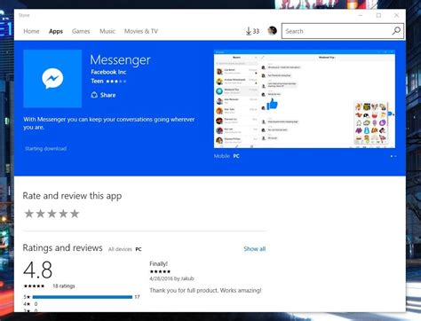 You can download the messenger for windows desktop app. Facebook Messenger for Windows 10 PC now live in the ...