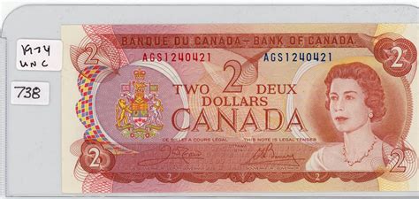 Two Dollar Bill Canadian 1974