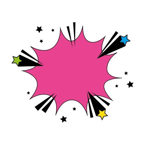 Explosion Pink Color With Stars Pop Art Style Icon 1921406 Vector Art