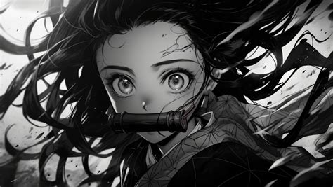 1360x768 Resolution Nezuko Kamado In Manga Realistic Style Desktop