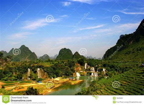 Detian Waterfall Guangxi China Stock Photo Image 7843930
