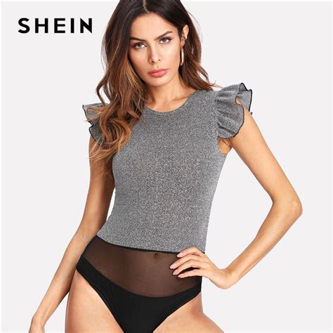 Aliexpress Com Buy SHEIN Summer Women Sleeveless Sexy Romper Silver