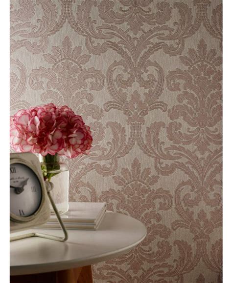 This Luxury Heavyweight Vinyl Bari Damask Wallpaper By Arthouse Comes