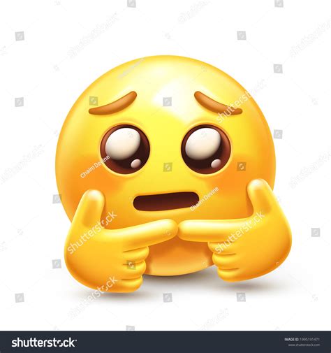 Shy Emoji Nervous Emoticon Twiddling Fingers стоковая векторная