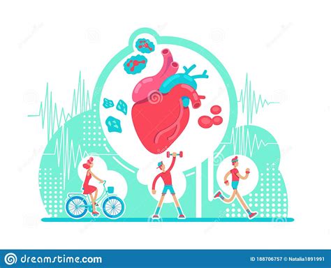 Cardiovascular System Health Care Flat Concept Vector Illustration
