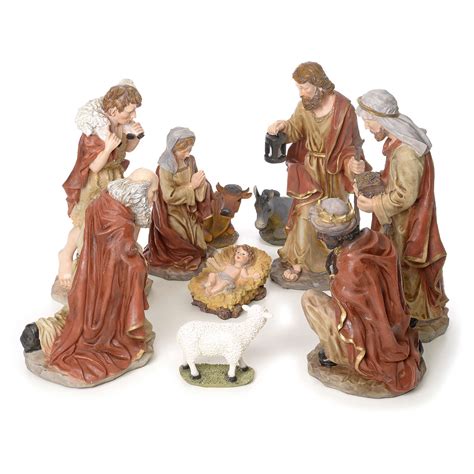 Nativity Scene In Resin Model Color 10 Figurines 50cm Online