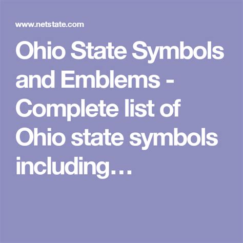 Ohio State Symbols And Emblems Complete List Of Ohio State Symbols
