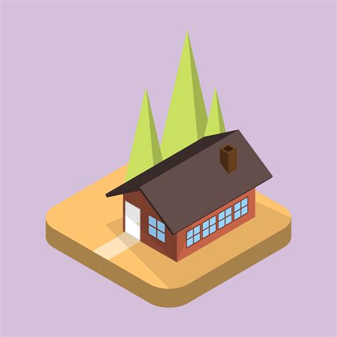 Flat Simple Isometric House Vector Illustration 517070 Vector Art At