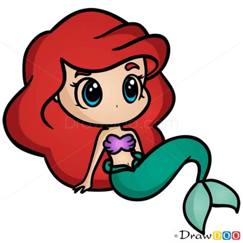 How To Draw Chibi Ariel Mermaids Dibujos Kawaii Faciles Dibujos De