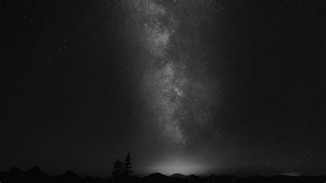My86 Camping Night Star Galaxy Milky Sky Dark Space Bw Dark Wallpaper