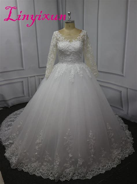 Linyixun 2018 Vestido De Noiva Ball Gown Wedding Dresses With Long