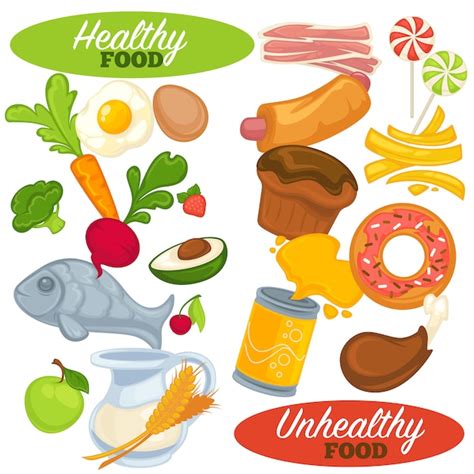 Sintético 101 Foto Imágenes De Alimentos Saludables Y No Saludables