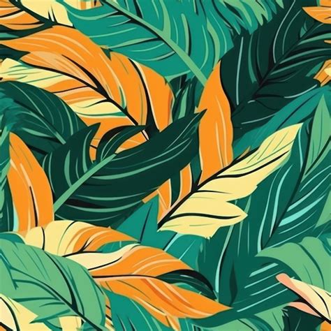 Premium Photo Teal And Orange Green Tropical Leaves Background